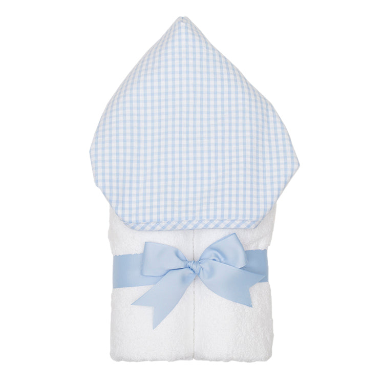 3 Martha's Big Kid Blue Gingham Hooded Towel