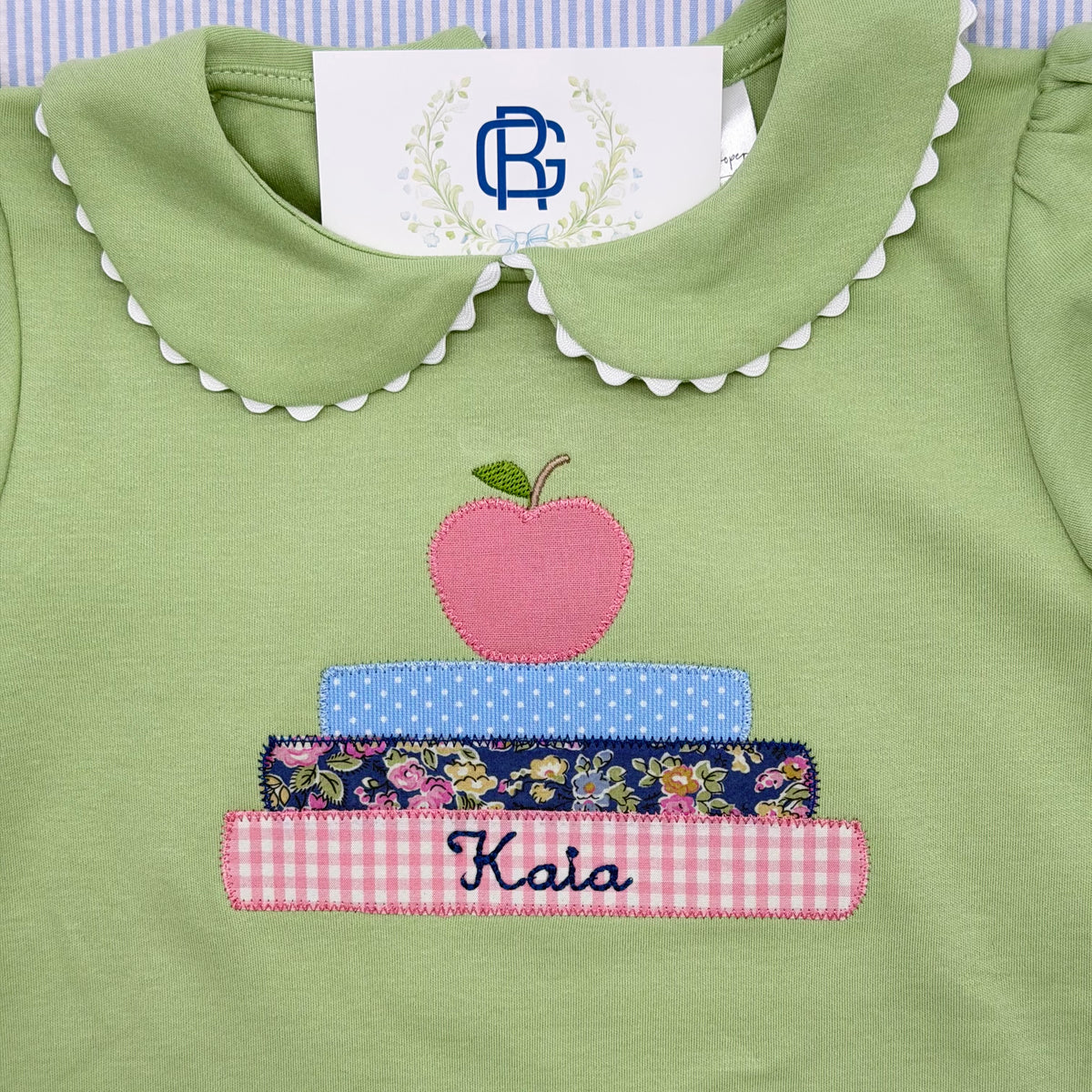 Monogrammed Scalloped Collar Dress