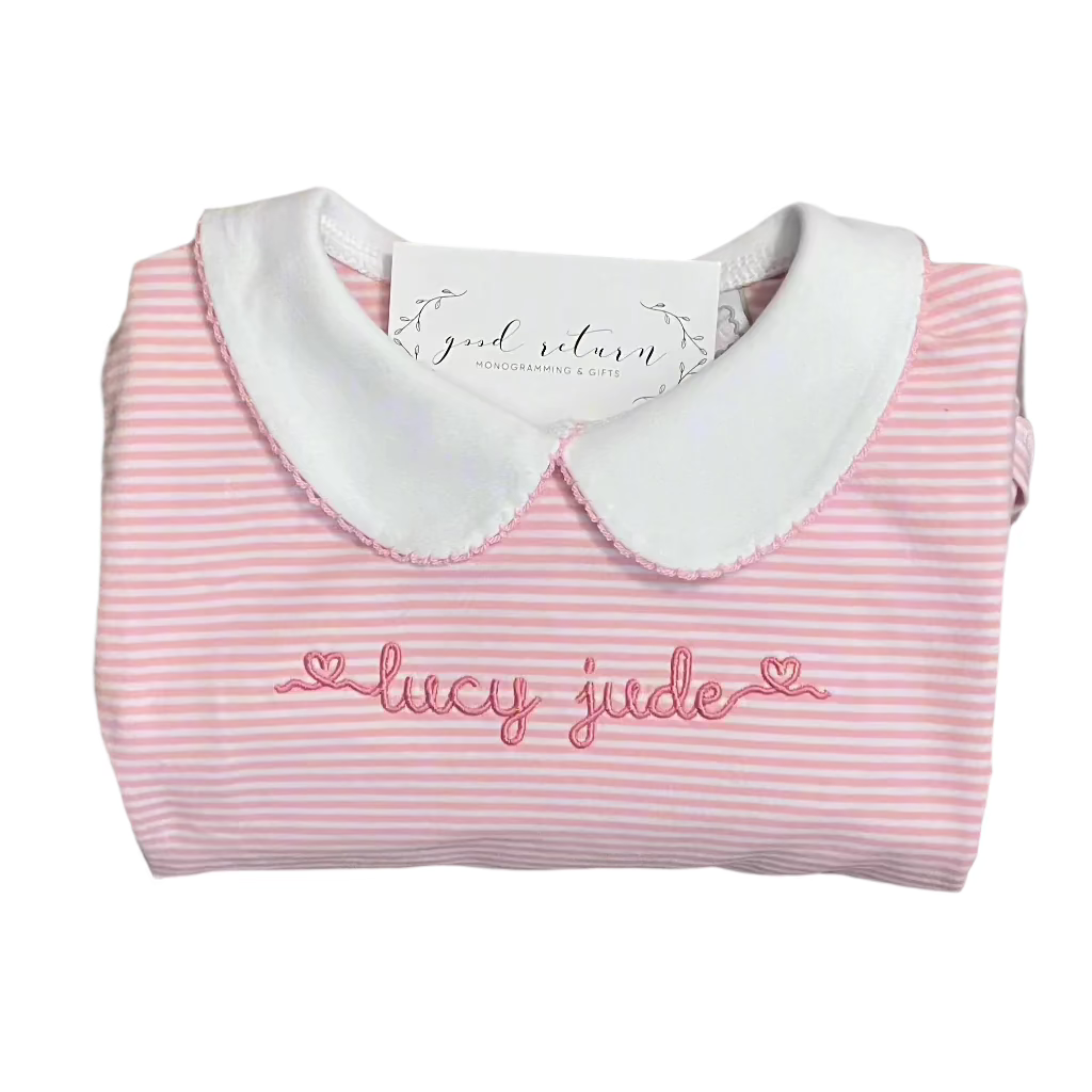 Liberty of London Applique Pink Striped Dress