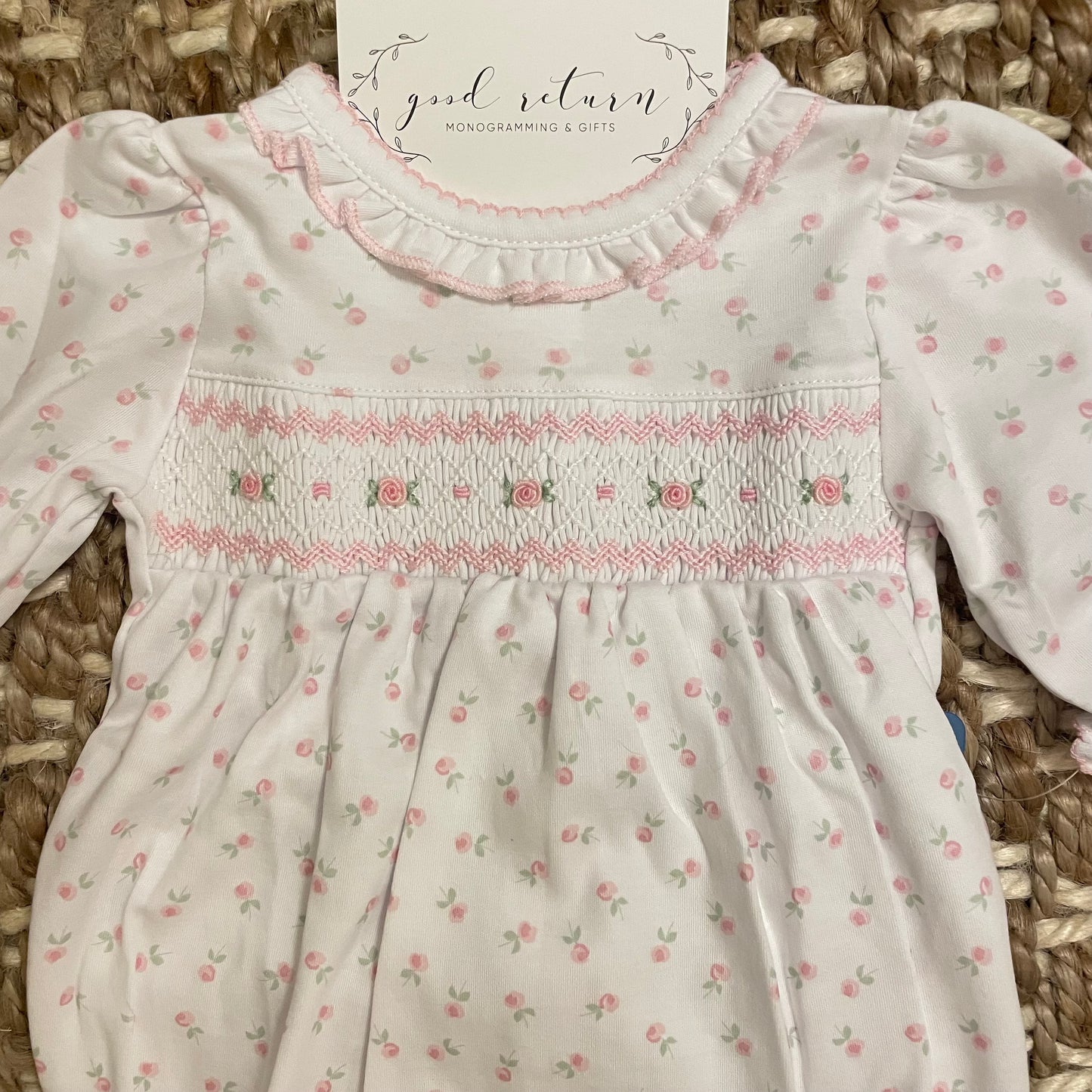 Rosebud Smocked Footie