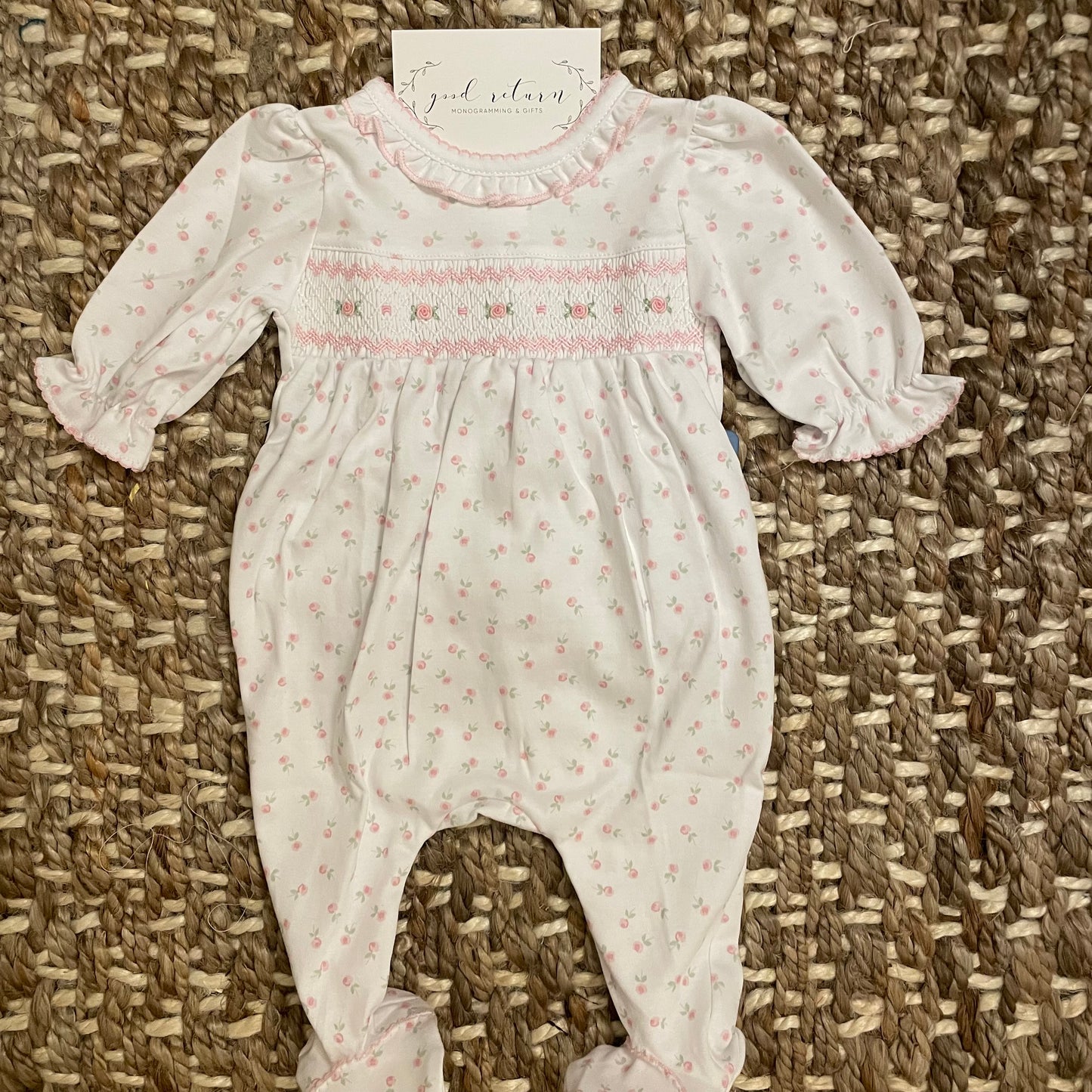 Rosebud Smocked Footie