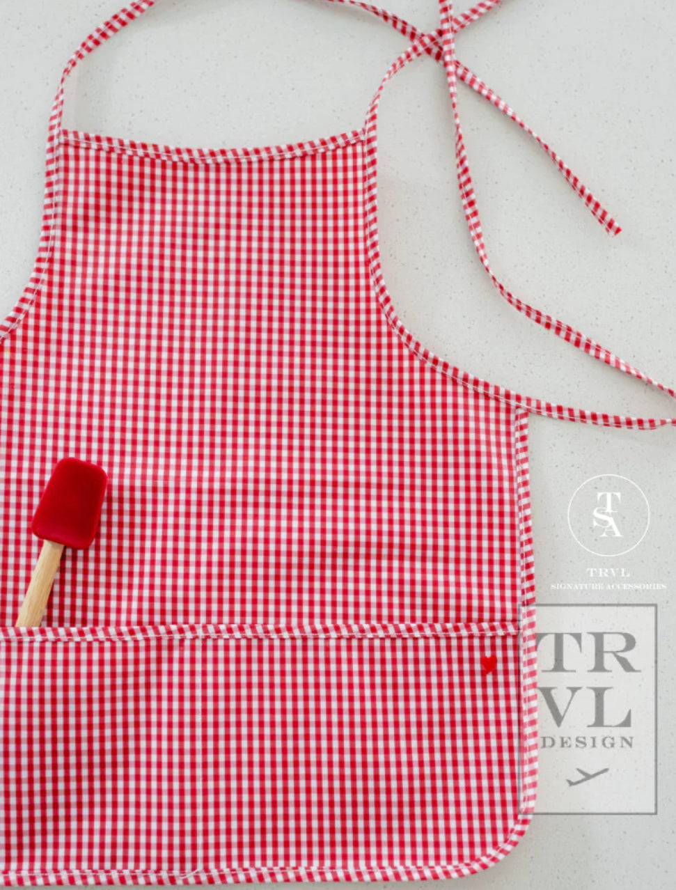 Red Gingham Apron by TRVL Design