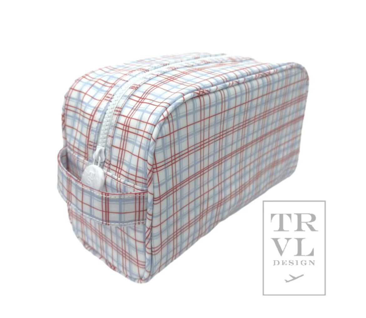 TRVL Design Classic Red Plaid Stowaway Toiletry Bag