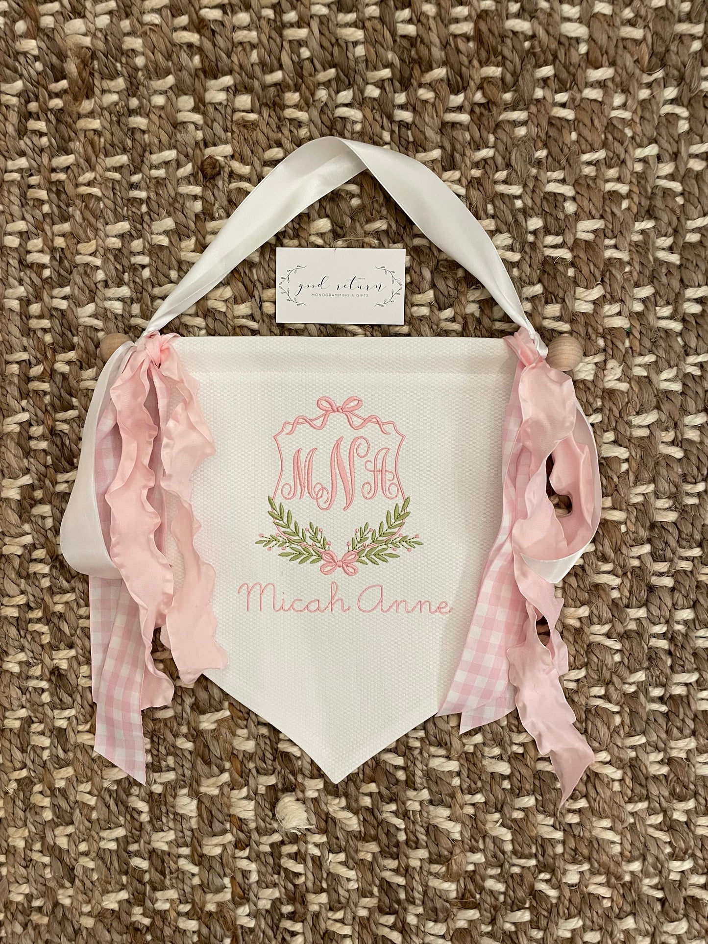 Baby Girl Birth Announcement Banner