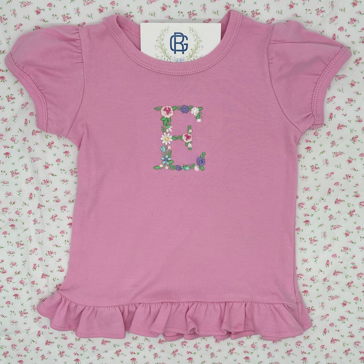 Floral Initial Tee