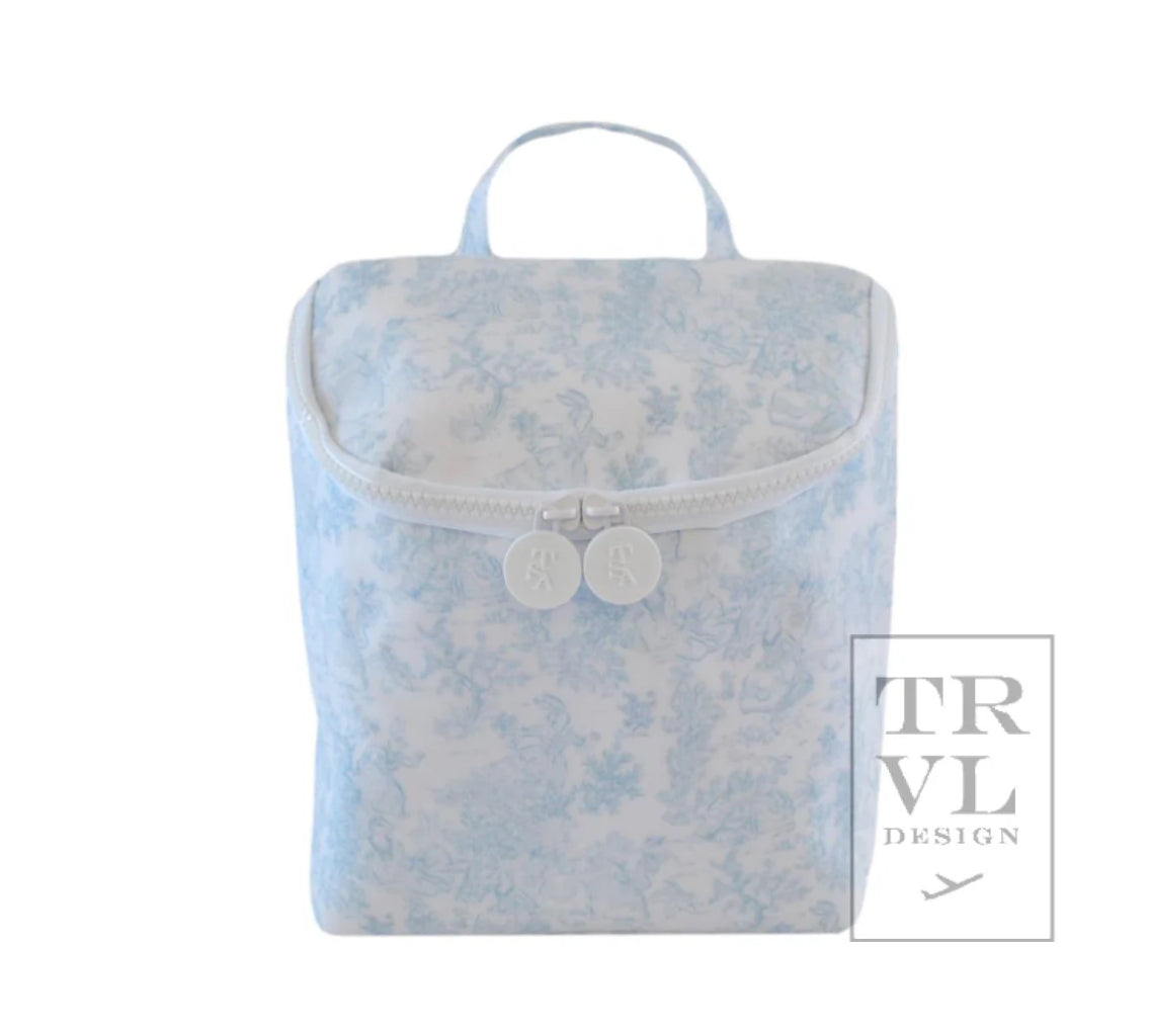 TRVL Design Take Away Blue Bunny Toile Lunch Bag