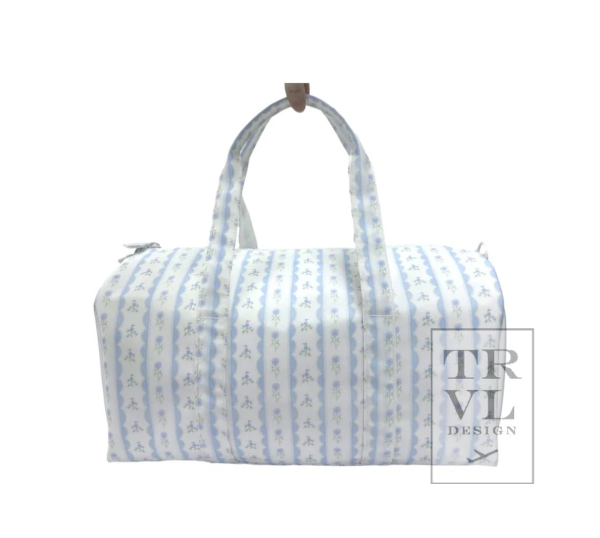 TRVL Design Ribbon Floral Weekender Duffel in Blue
