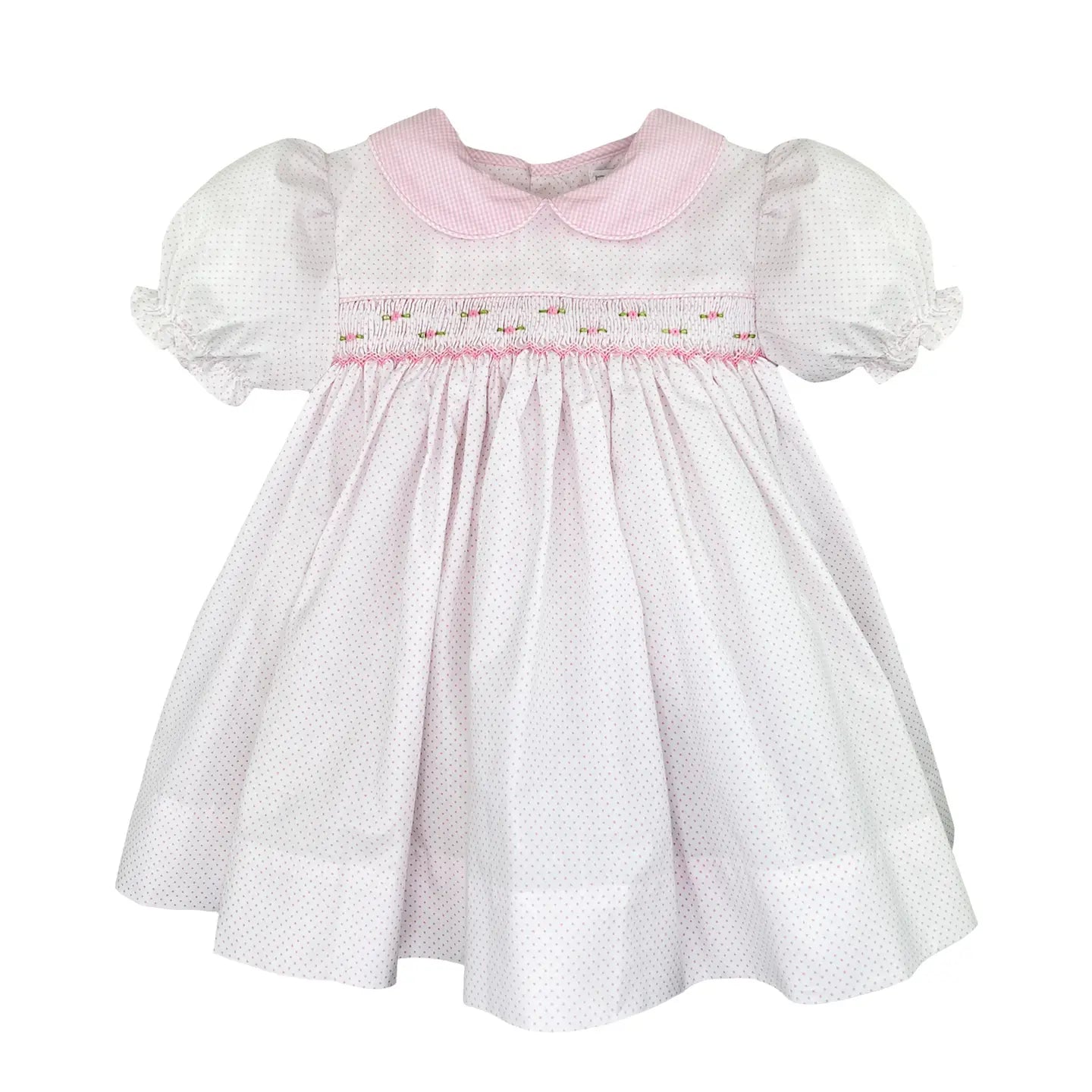 Smocked Pink Dot Dress