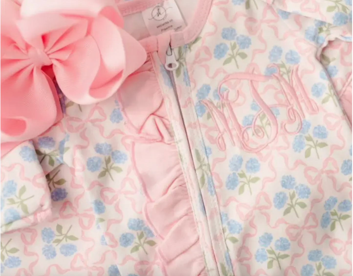 Bows and Hydrangea Footie