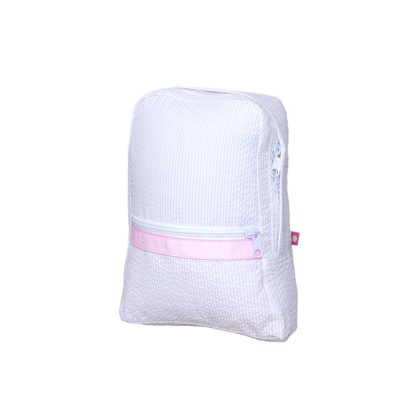 Pink Stripe Seersucker Small Backpack