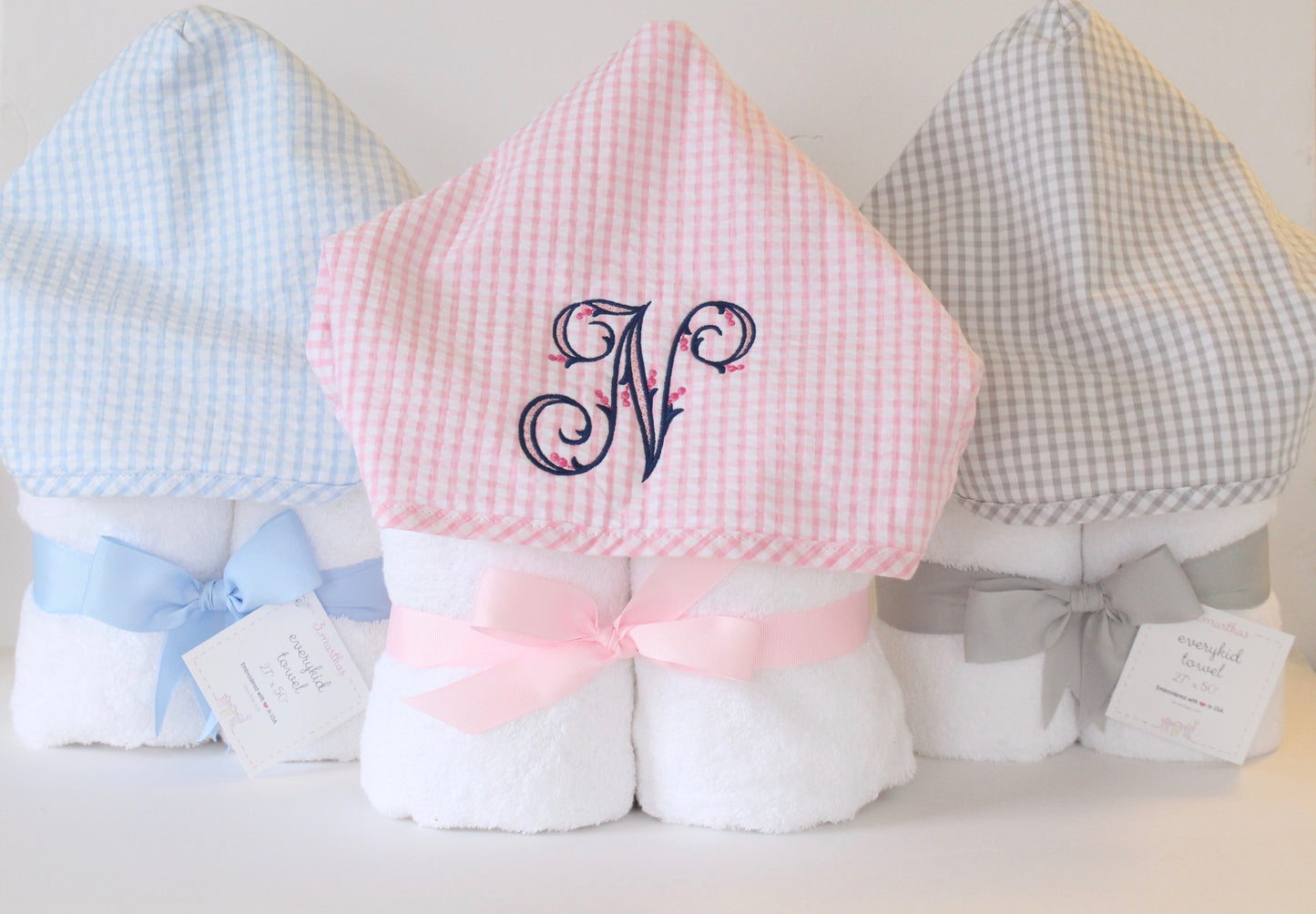 3 Martha's Big Kid Pink Gingham Towel