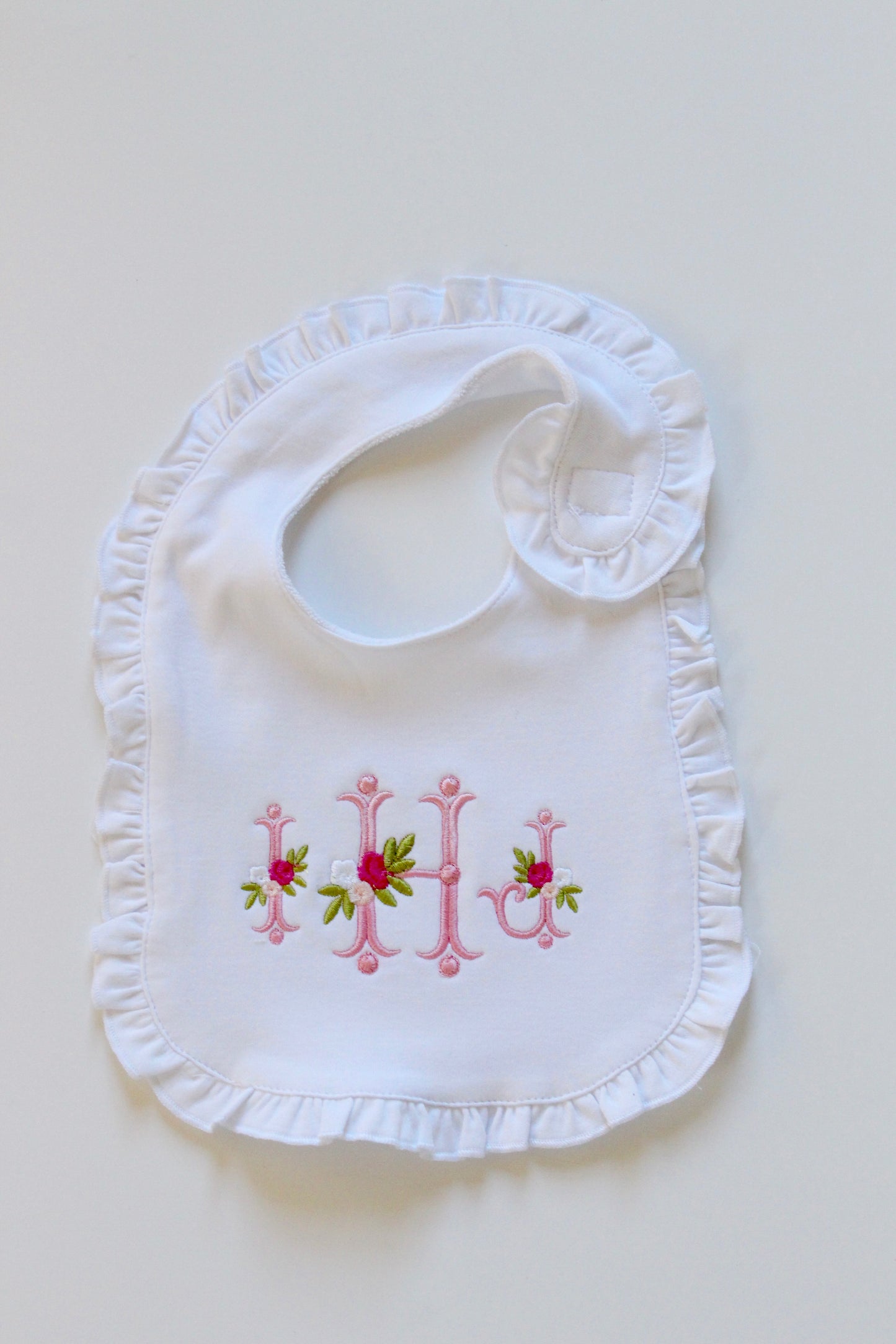 Monogrammed Ruffle Bib