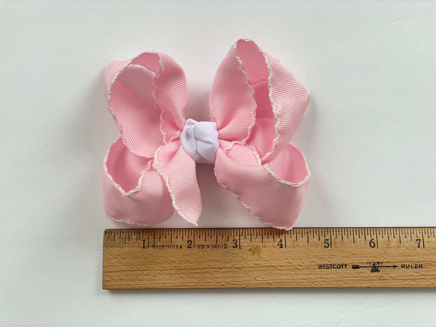 Large 5.5" Crochet Edge Bow