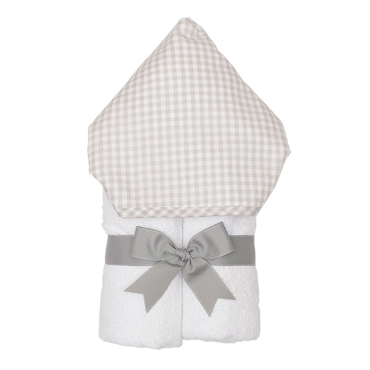 3 Martha's Bib Kid Grey Gingham Hooded Towel