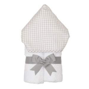 3 Martha's Bib Kid Grey Gingham Hooded Towel