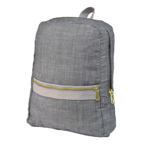 Grey Chambray Small Backpack