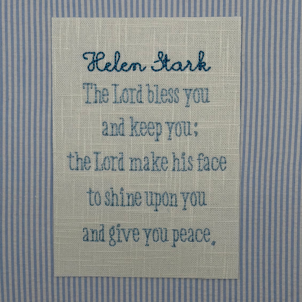 Personalized Scripture Blessing Embroidery | Numbers 6:24-26 Name Keepsake