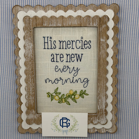 His Mercies are New Every Morning Embroidered Design