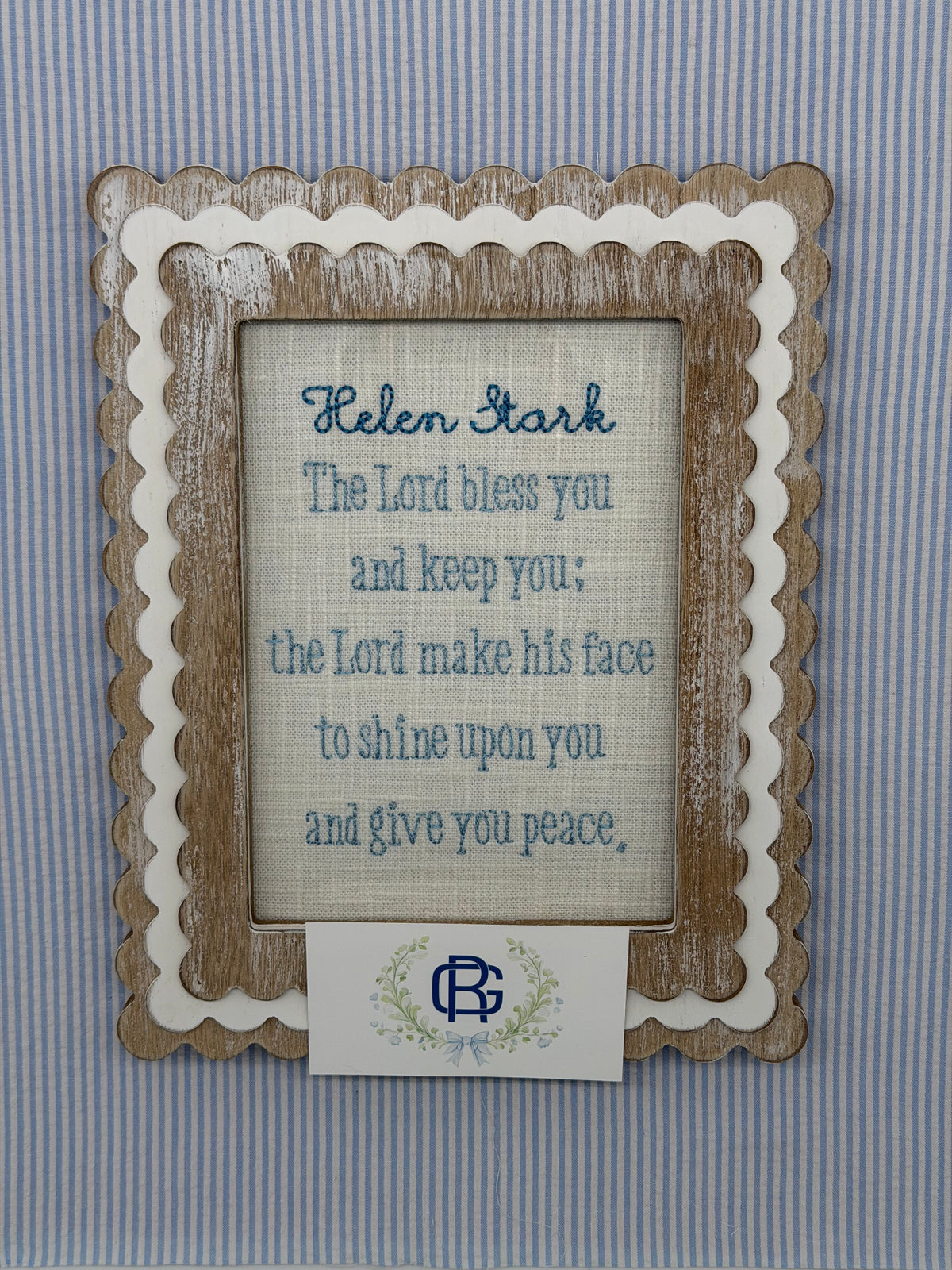 Personalized Scripture Blessing Embroidery | Numbers 6:24-26 Name Keepsake