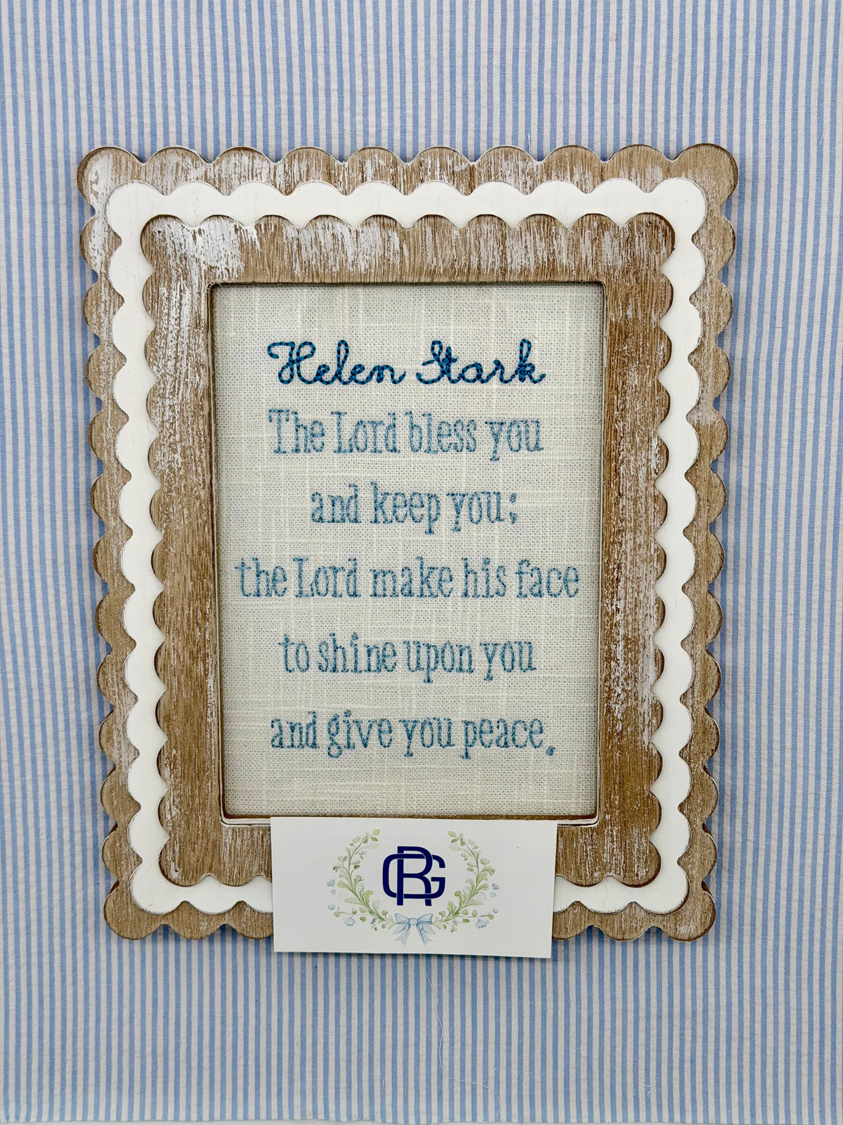 Personalized Scripture Blessing Embroidery | Numbers 6:24-26 Name Keepsake