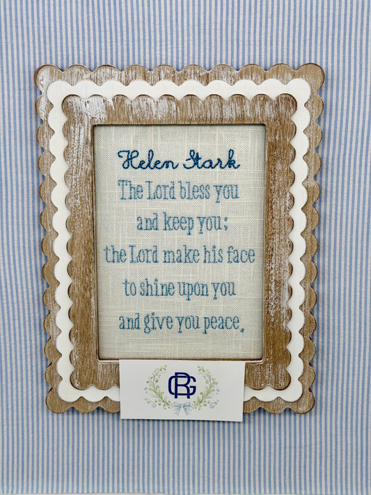 Personalized Scripture Blessing Embroidery | Numbers 6:24-26 Name Keepsake