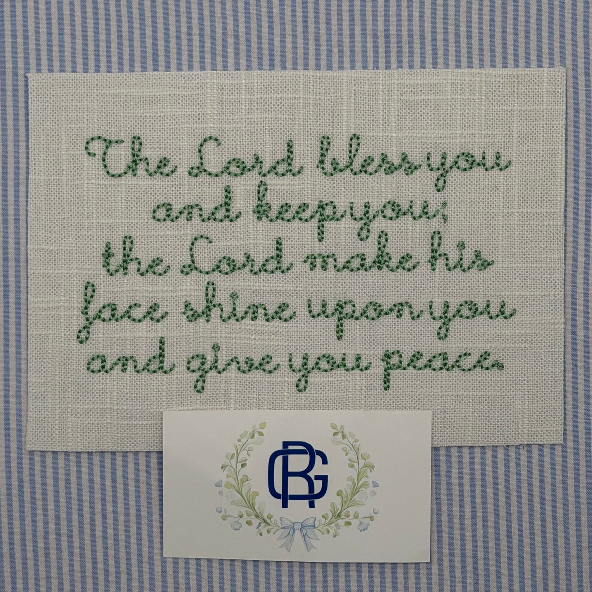 Aaronic Blessing Embroidered Keepsake - Numbers 6:24-26 Scripture Art