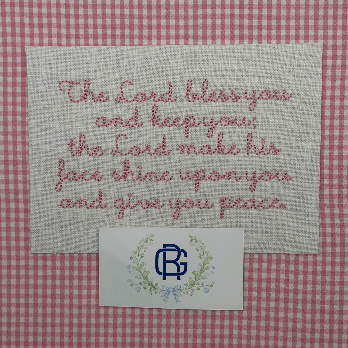 Aaronic Blessing Embroidered Keepsake - Numbers 6:24-26 Scripture Art