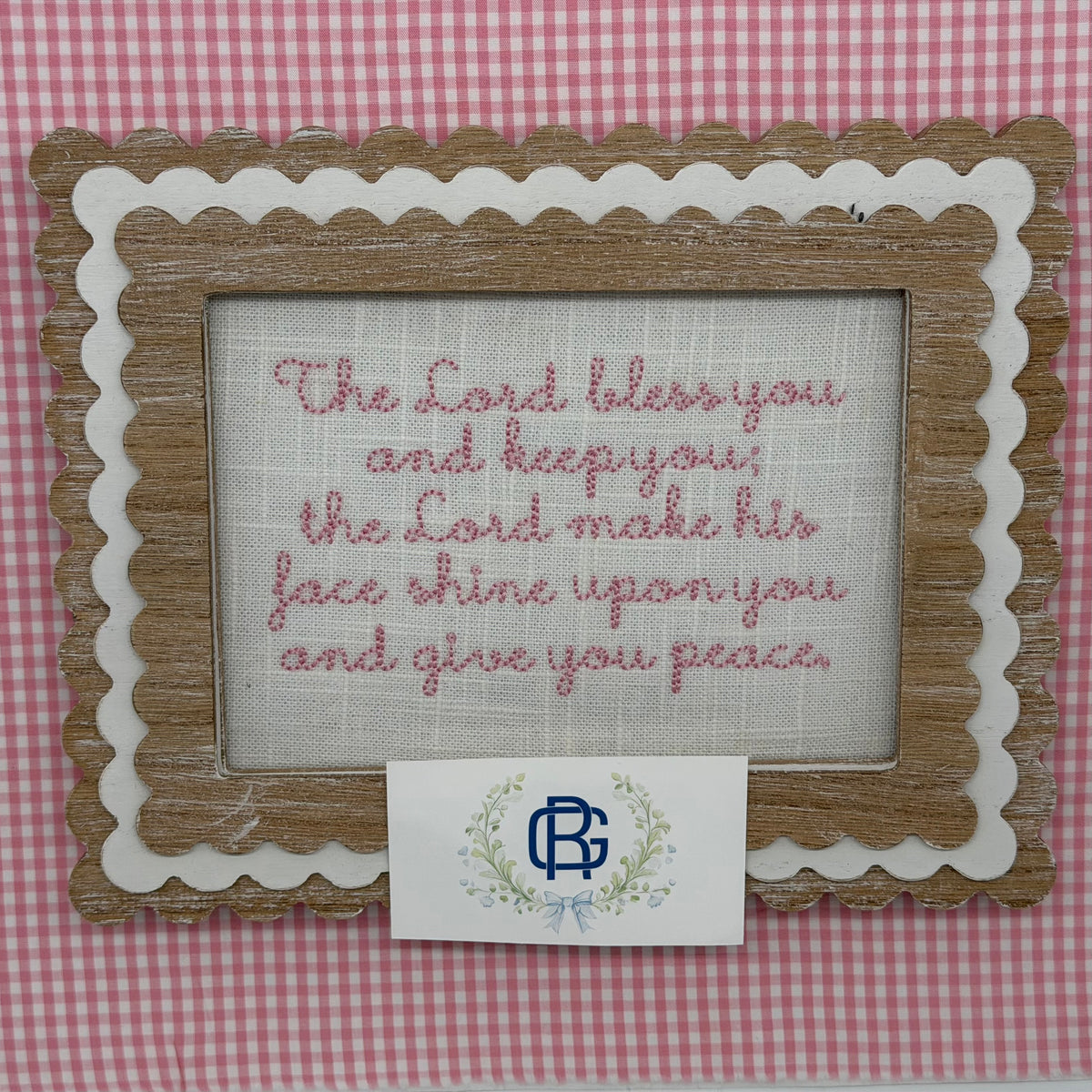 Aaronic Blessing Embroidered Keepsake - Numbers 6:24-26 Scripture Art