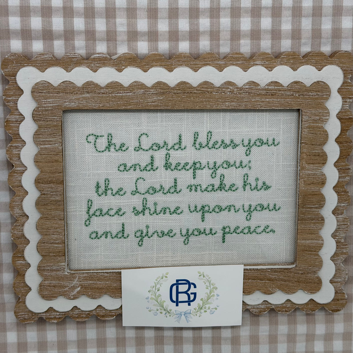 Aaronic Blessing Embroidered Keepsake - Numbers 6:24-26 Scripture Art