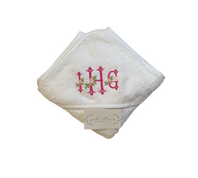 Load image into Gallery viewer, Girls&#39; Monogrammed Hooded Baby Towel