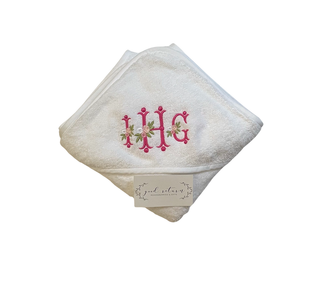 Girls' Monogrammed Hooded Baby Towel
