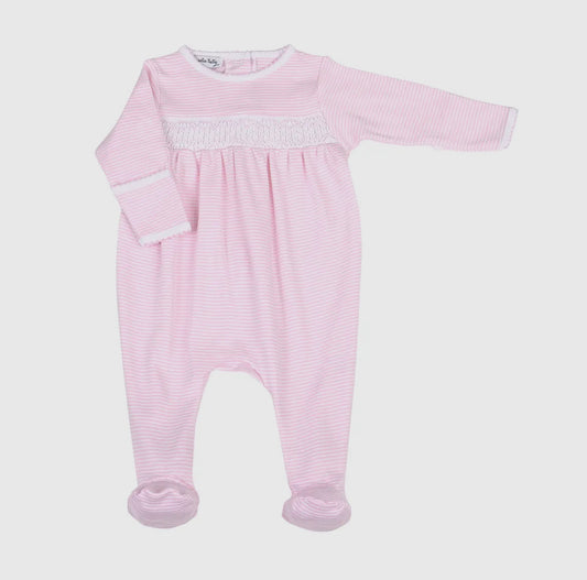 Baby Girl's Pink Pima Cotton Smocked Footie