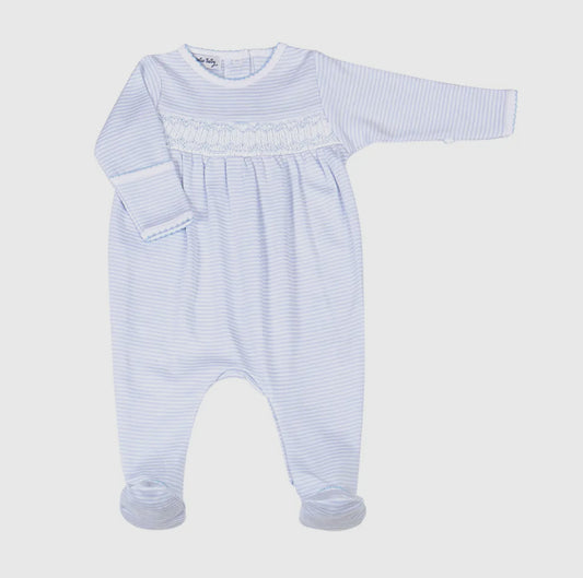 Baby Boy's Pima Cotton Smocked Footie