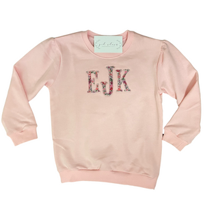 Pink Puff Sleeve Sweatshirt
