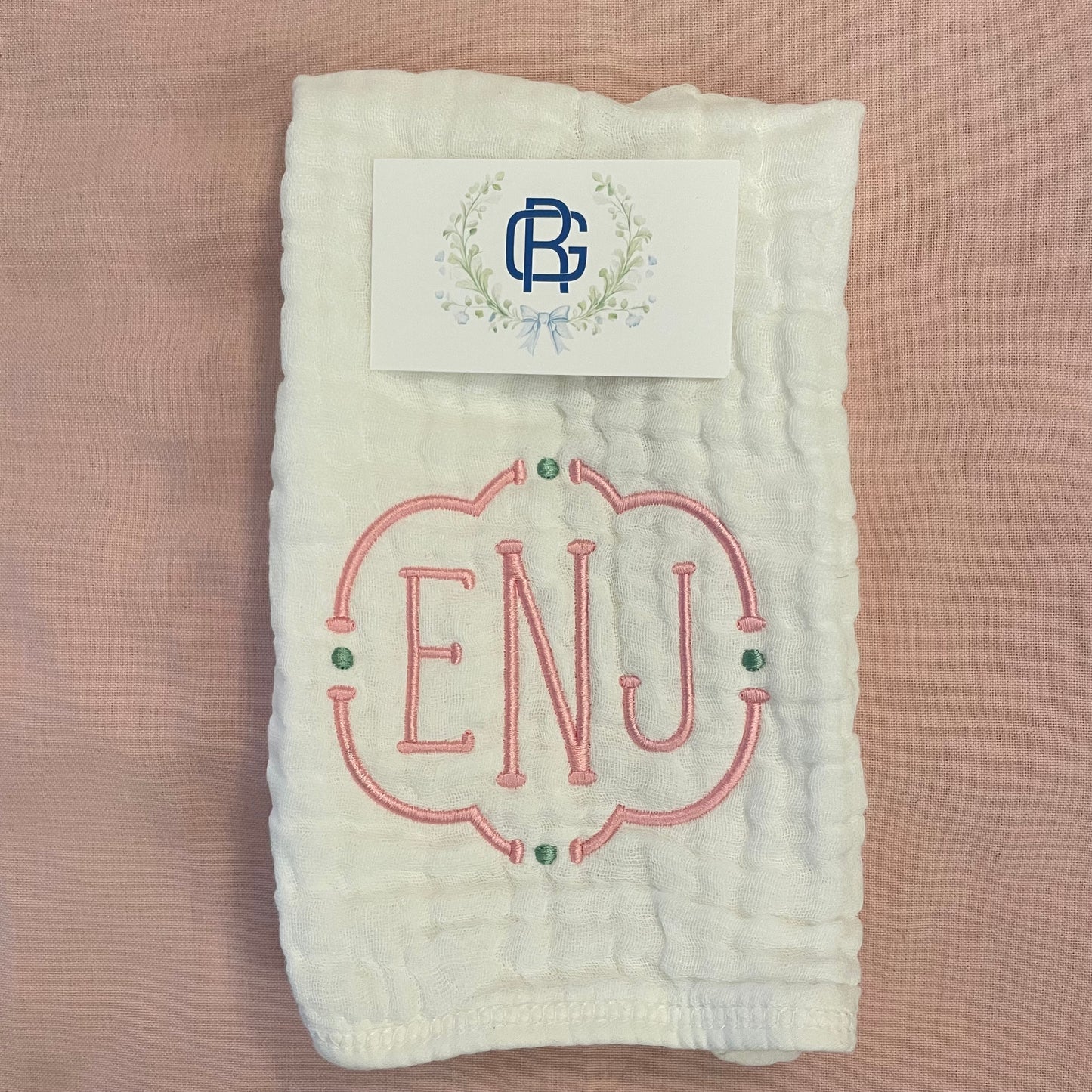 Personalized Burp Cloth Set for Girls