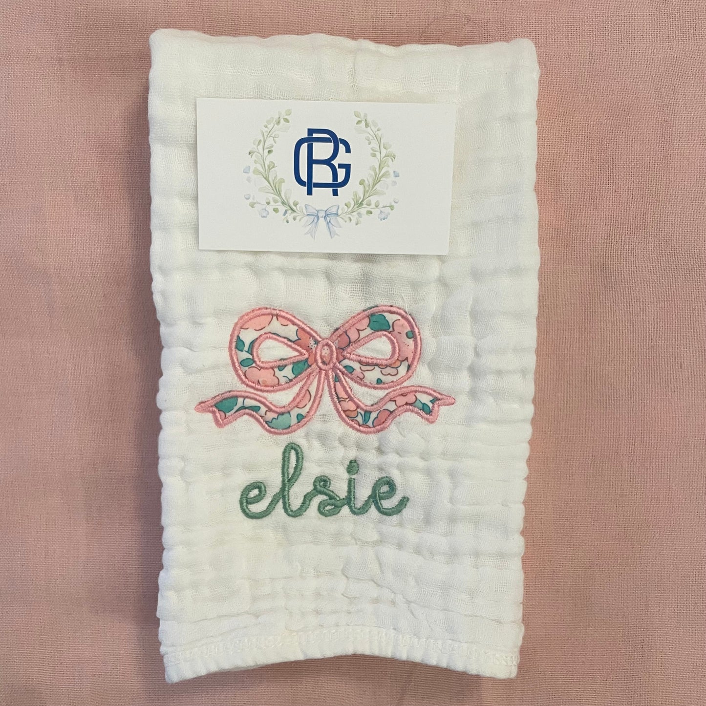 Personalized Burp Cloth Set for Girls