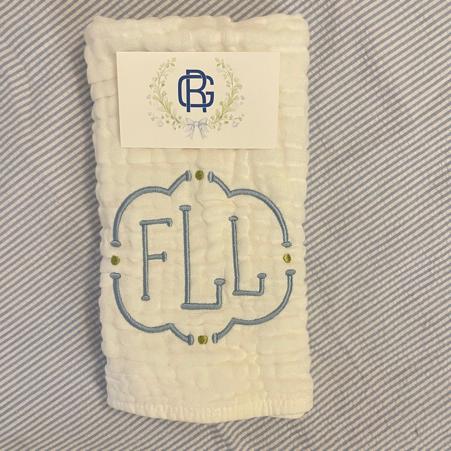 Custom Embroidered Muslim Burp Cloth Set