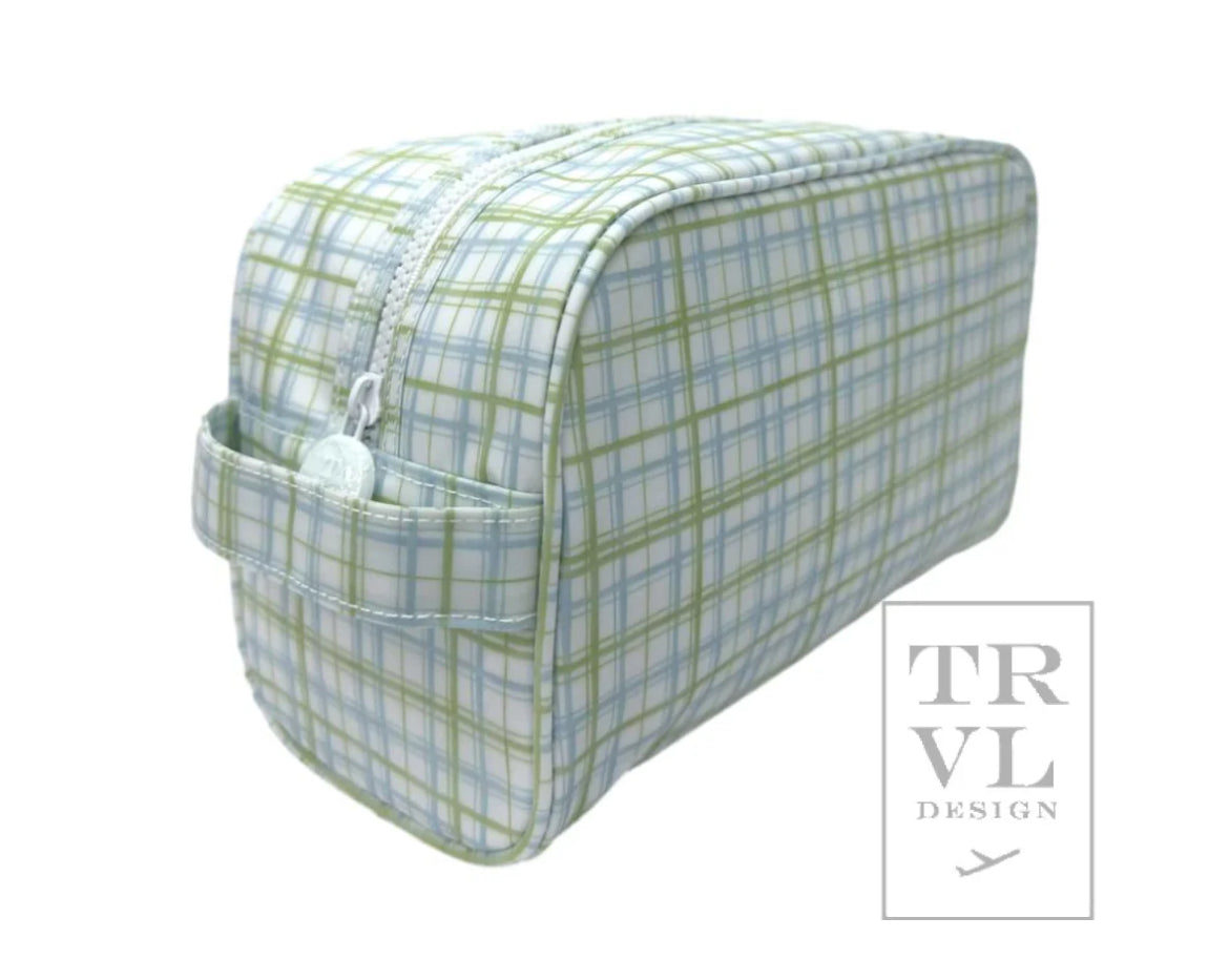 TRVL Design Classic Green Plaid Stowaway Toiletry Bag