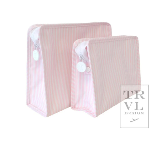 TRVL Design Pimlico Stripe Pink Roadie Bags