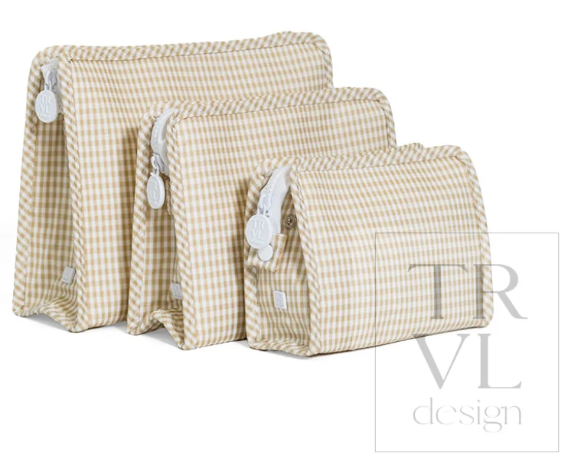 TRVL Design Khaki Gingham Roadie Bags