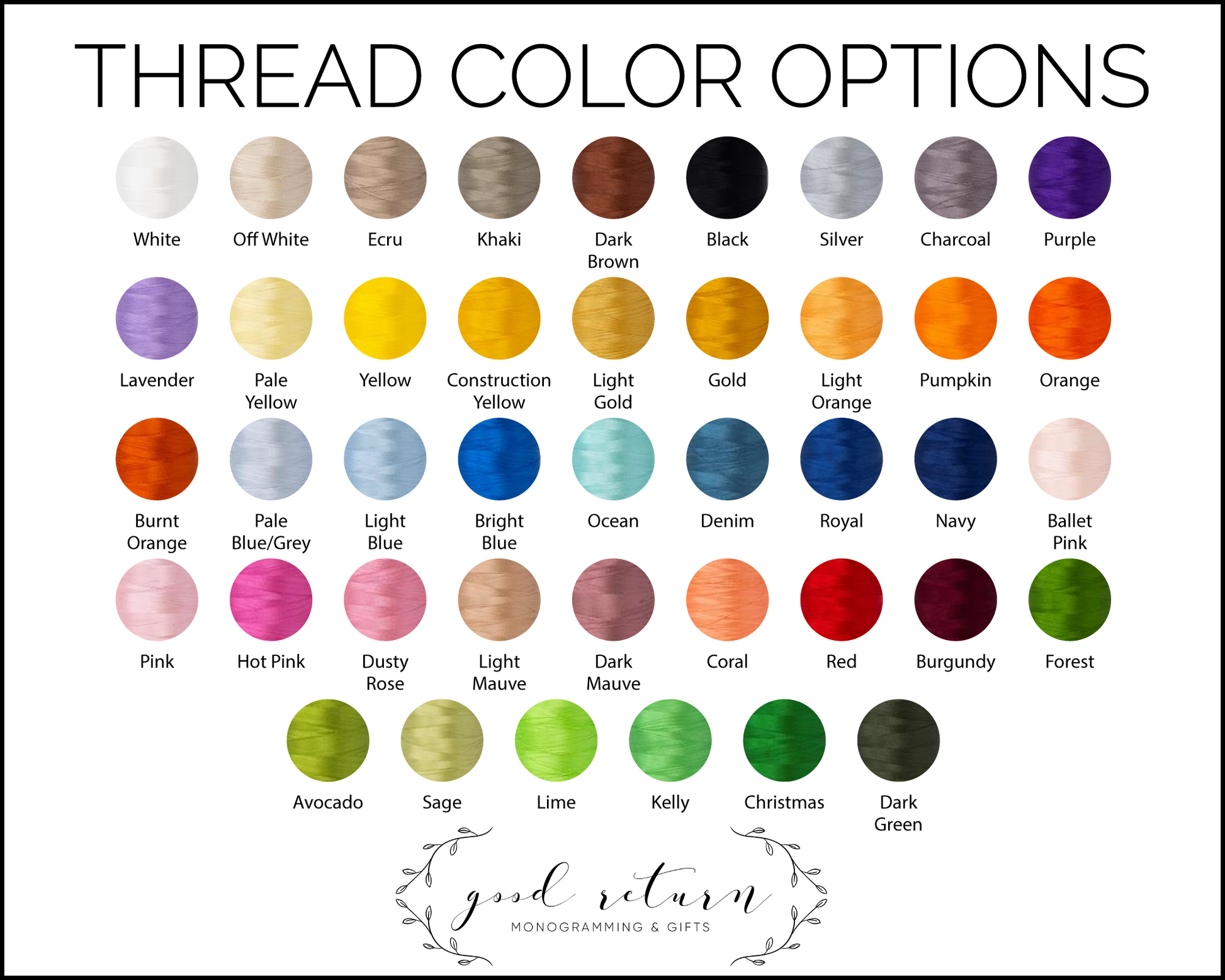 Thread Colors – Good Return