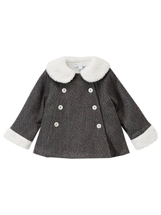 Gray Double Breasted Wool Coat