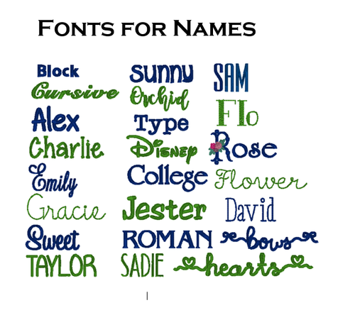 Fonts for Names
