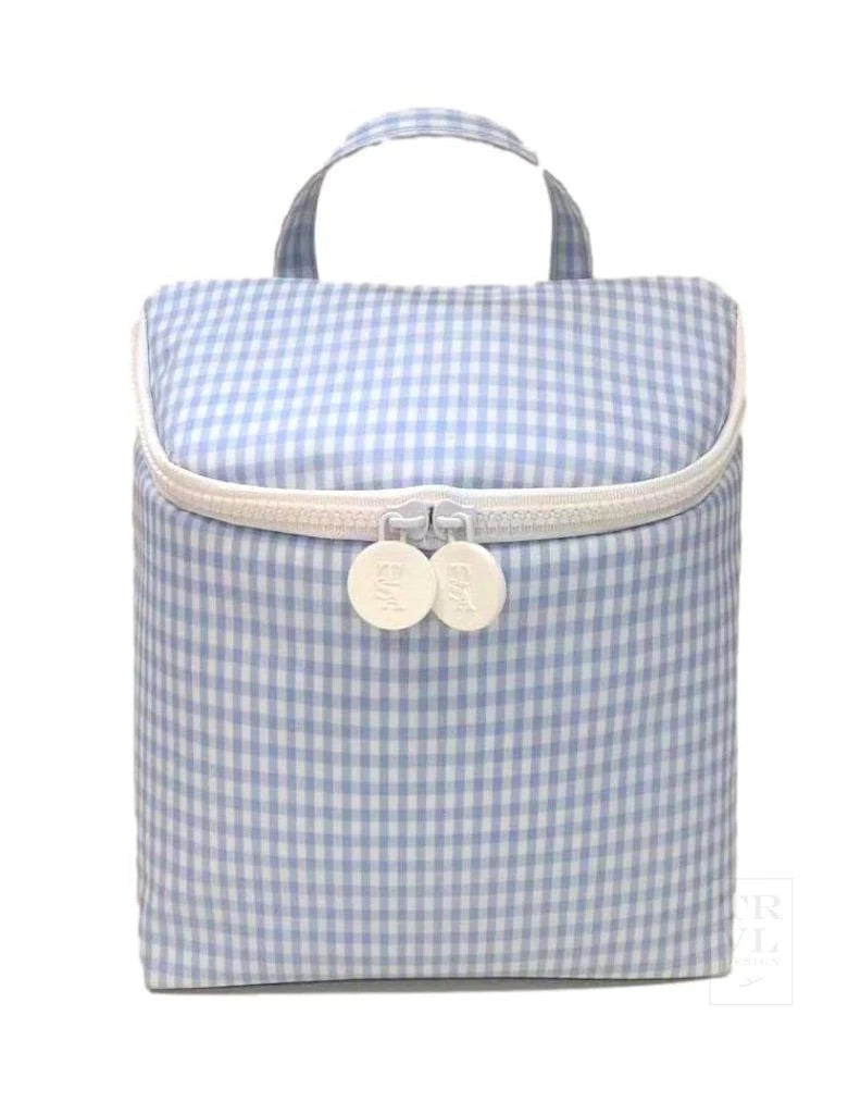 TRVL Design Gingham Mist Take Away Insulated Lunch bag