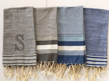 Load image into Gallery viewer, Monogrammed Turkish Guest Towel: Striped