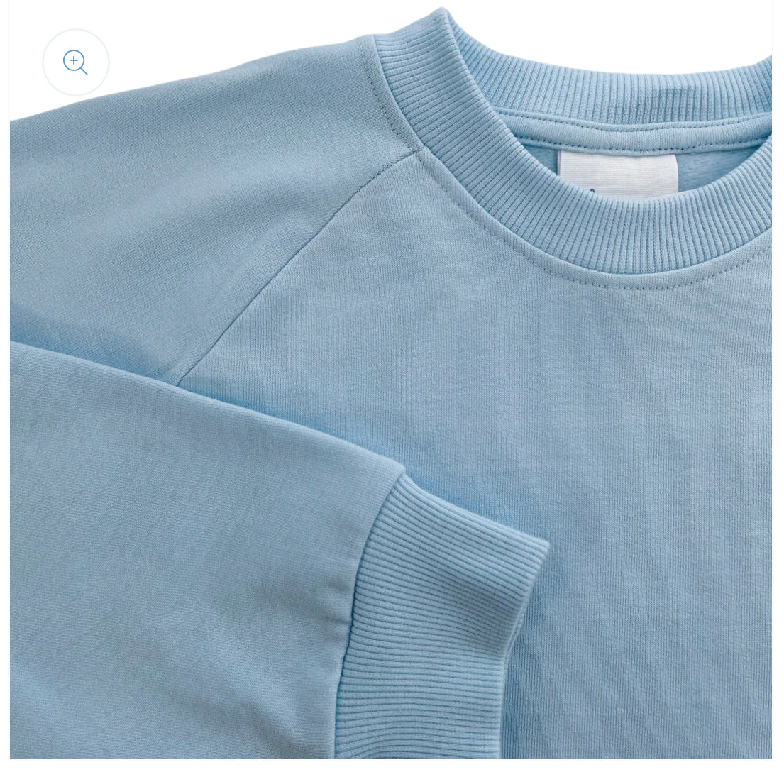 Organic Cotton Sweatshirt in Powder Blue