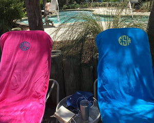 Monogrammed Chaise Lounge Chair Cover