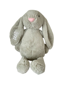 Personalized Plush Grey Bunny