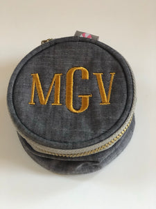 Monogrammed 3” Jewelry Pouch