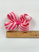 Load image into Gallery viewer, XL Double Knot Pink Striped Bow
